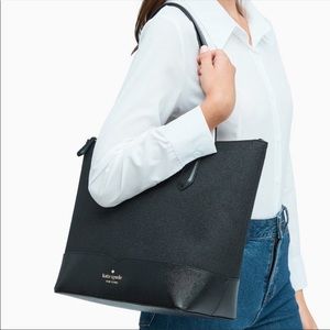 Kate Spade Lola Glitter Tote & Matching Wallet NEW